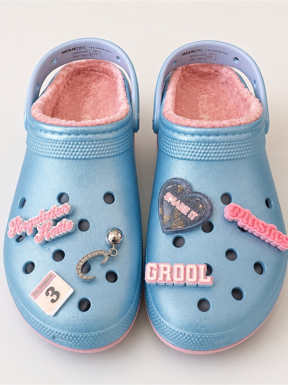 Mean Girls Crocs with Themed Jibbitz Charms – Women’s Size 8